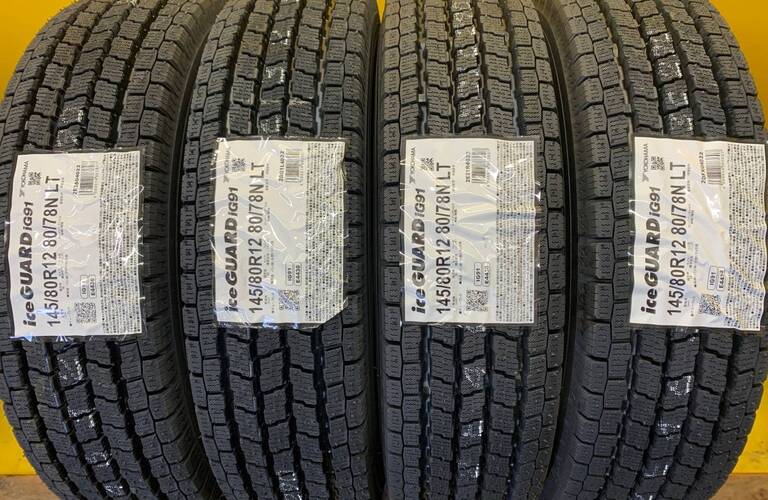 ヨコハマ　iceGUARD IG91 145/80R12   80/78N LT スタッドレスタイヤ4本セット　