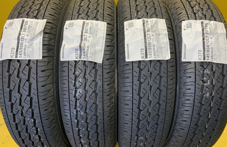 ブリヂストン　K370  145/80R12   80/78N LT 夏タイヤ4本セット　